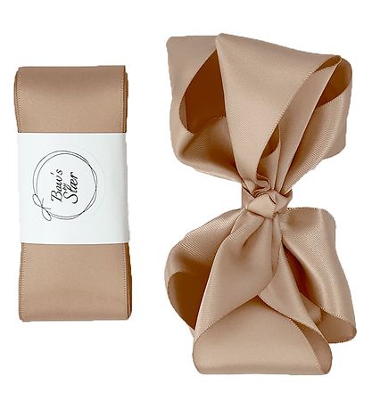 By Stær Taufband m. Schleife - Satin - Beige