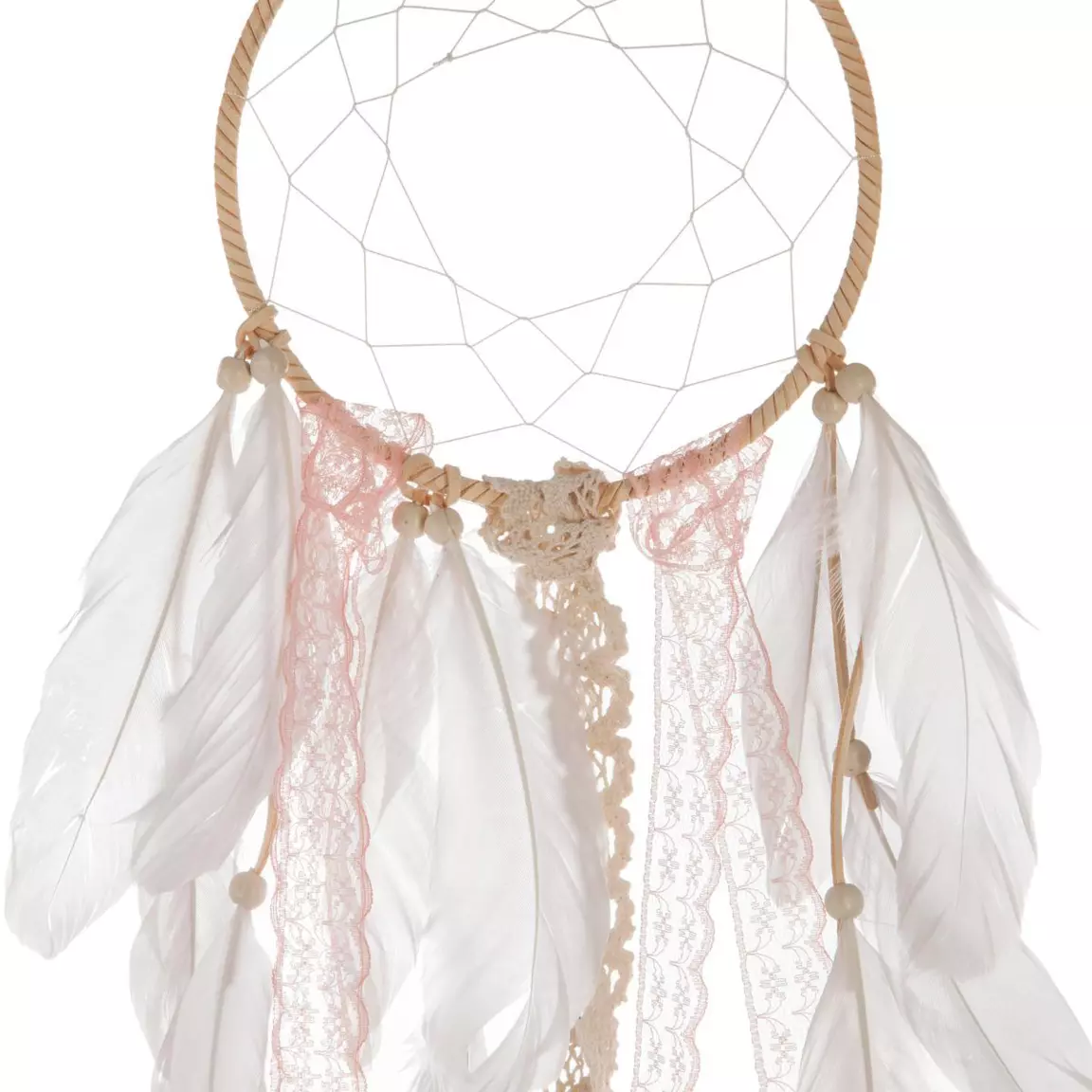 Attrape-rêves mural (L60 cm) Dentelle Blanc