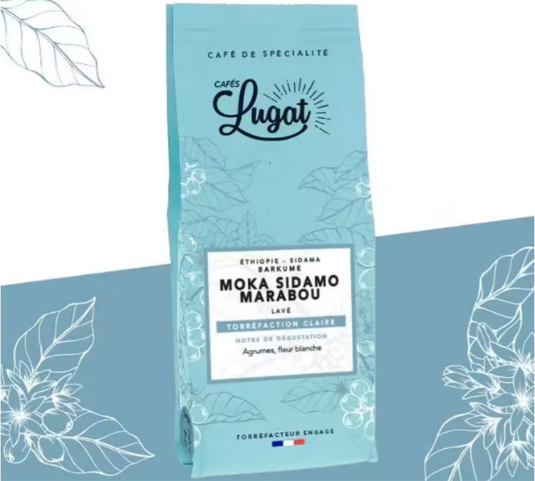 Café moulu pour cafetière italienne : Ethiopie - Moka Sidamo Marabou - 250g - Cafés Lugat