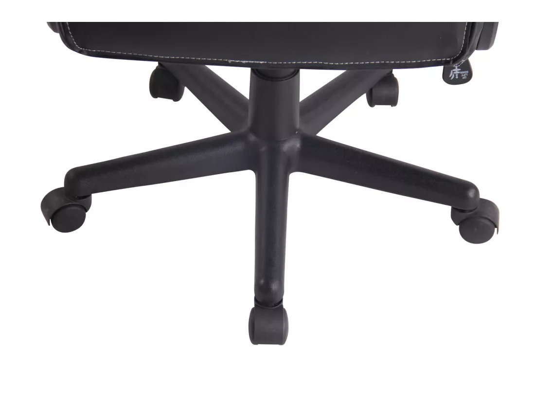 Chaise de bureau - Similicuir & Chrome - Noir / Bleu - Elbing