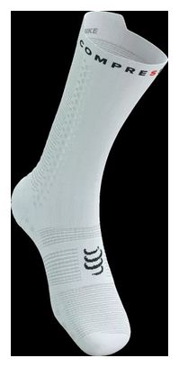 Chaussettes Compressport Pro Racing Socks v4.0 Bike Blanc/Noir
