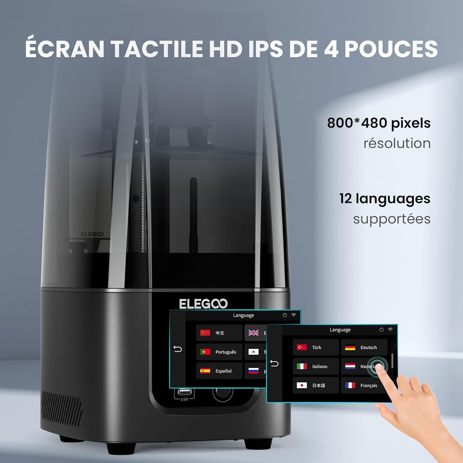 Imprimante 3D ELEGOO Mars 4 Ultra Résine - 153,36 x 77,76 x 165 mm³