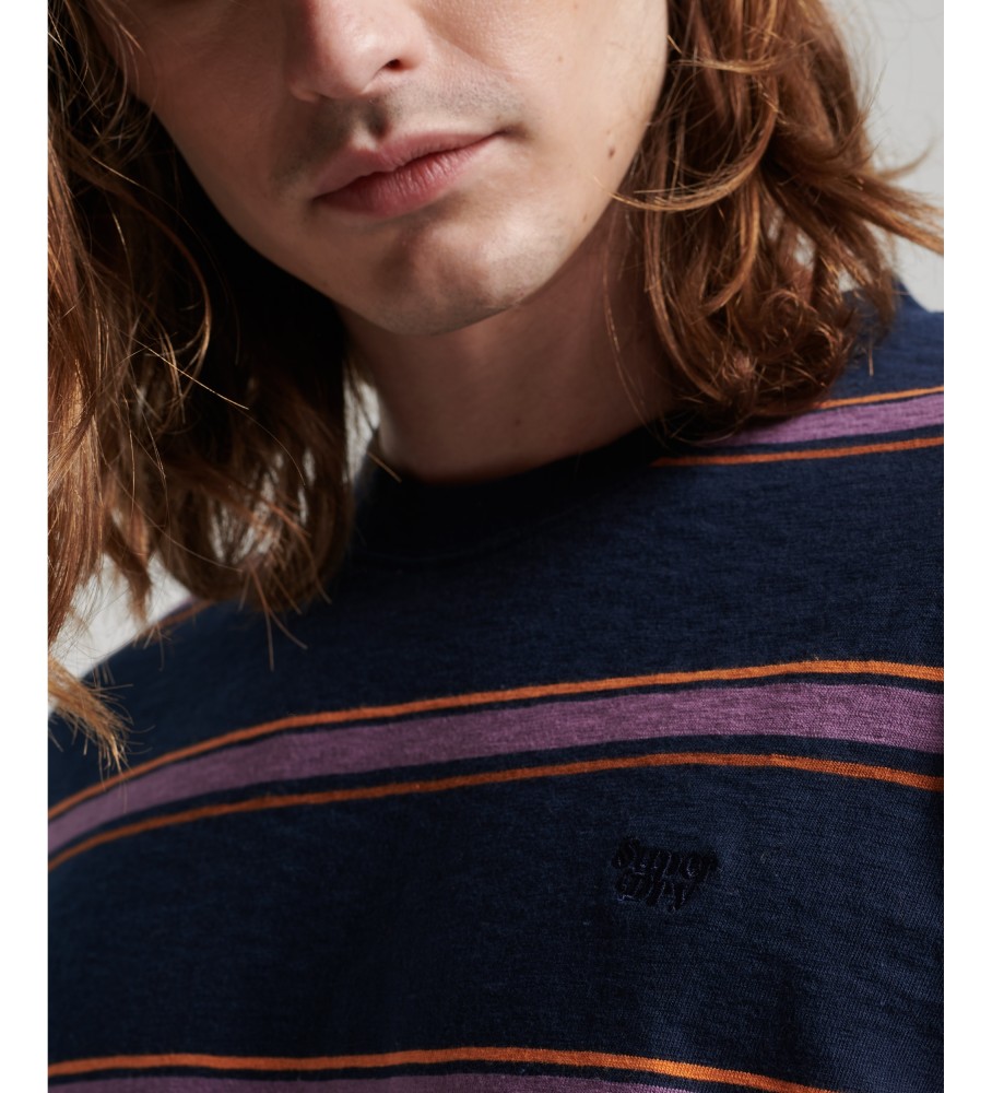 Superdry Camiseta de rayas con textura vintage de algodn orgnico marino