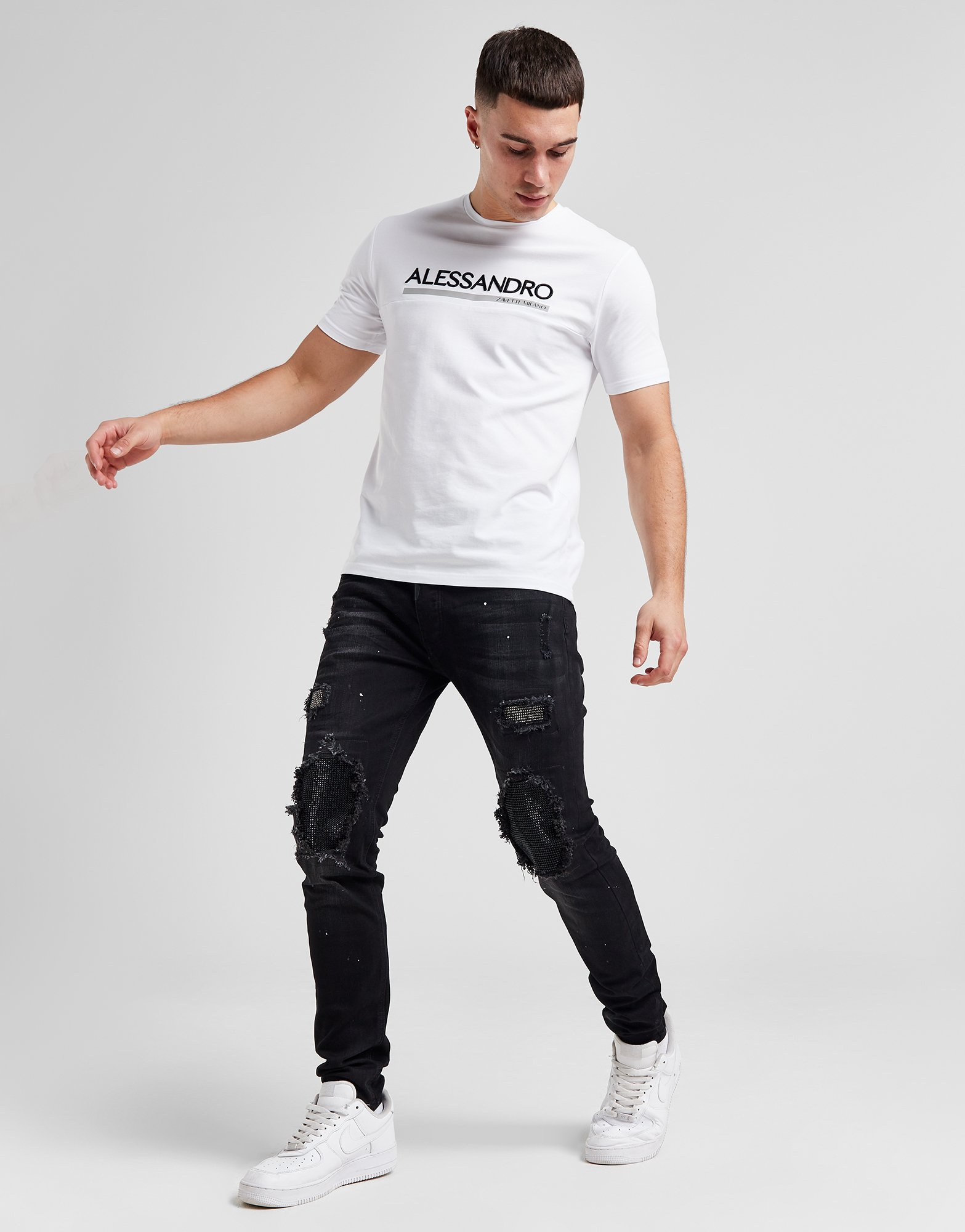 Alessandro Zavetti Jean Rinalo Stud Denim Homme
