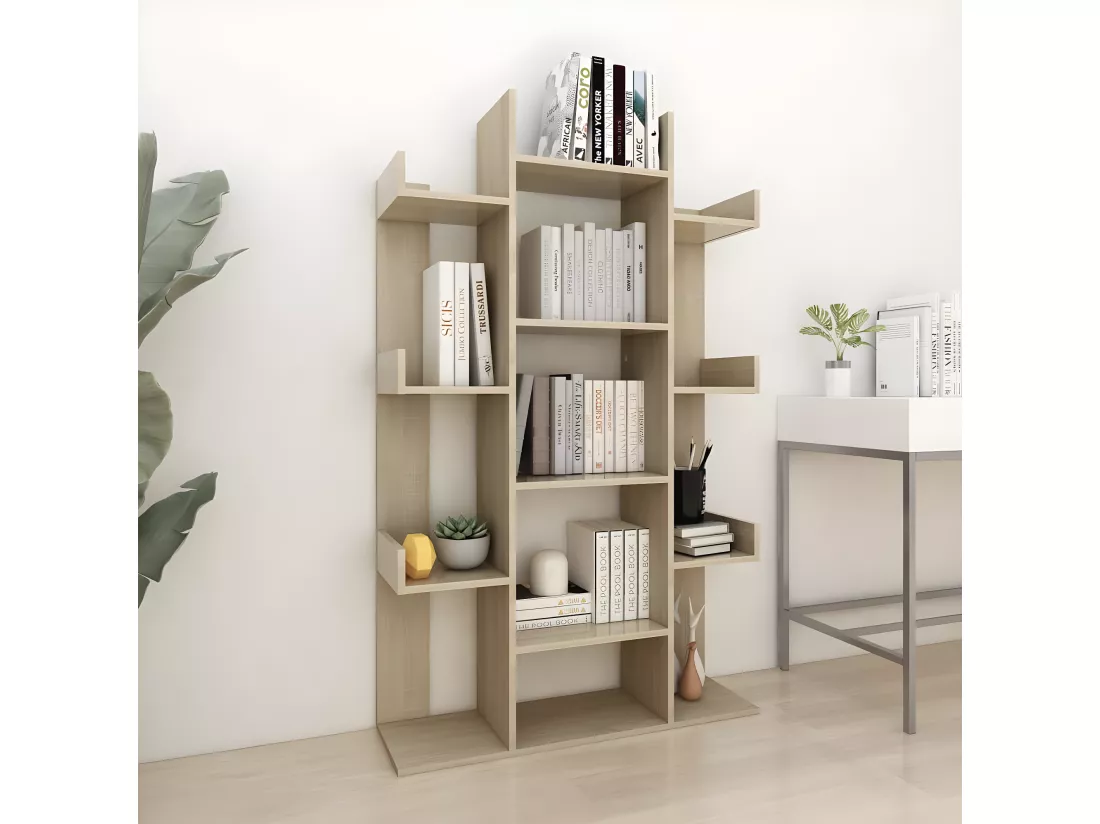 Bibliothèque Chêne Sonoma 86x25,5x140 cm Aggloméré