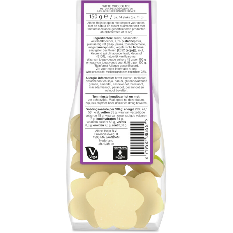 AH Excellent Gevulde bloemen witte chocolade pistache