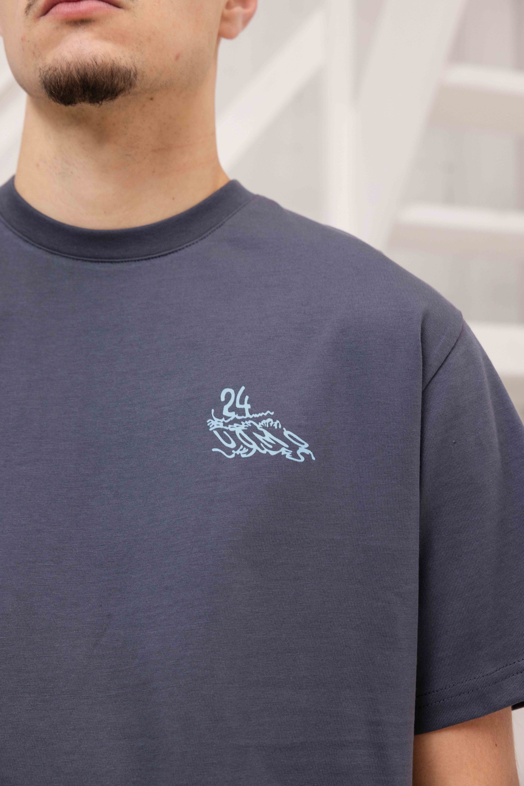 24 Uomo Surf T-Shirt Heren Grijs