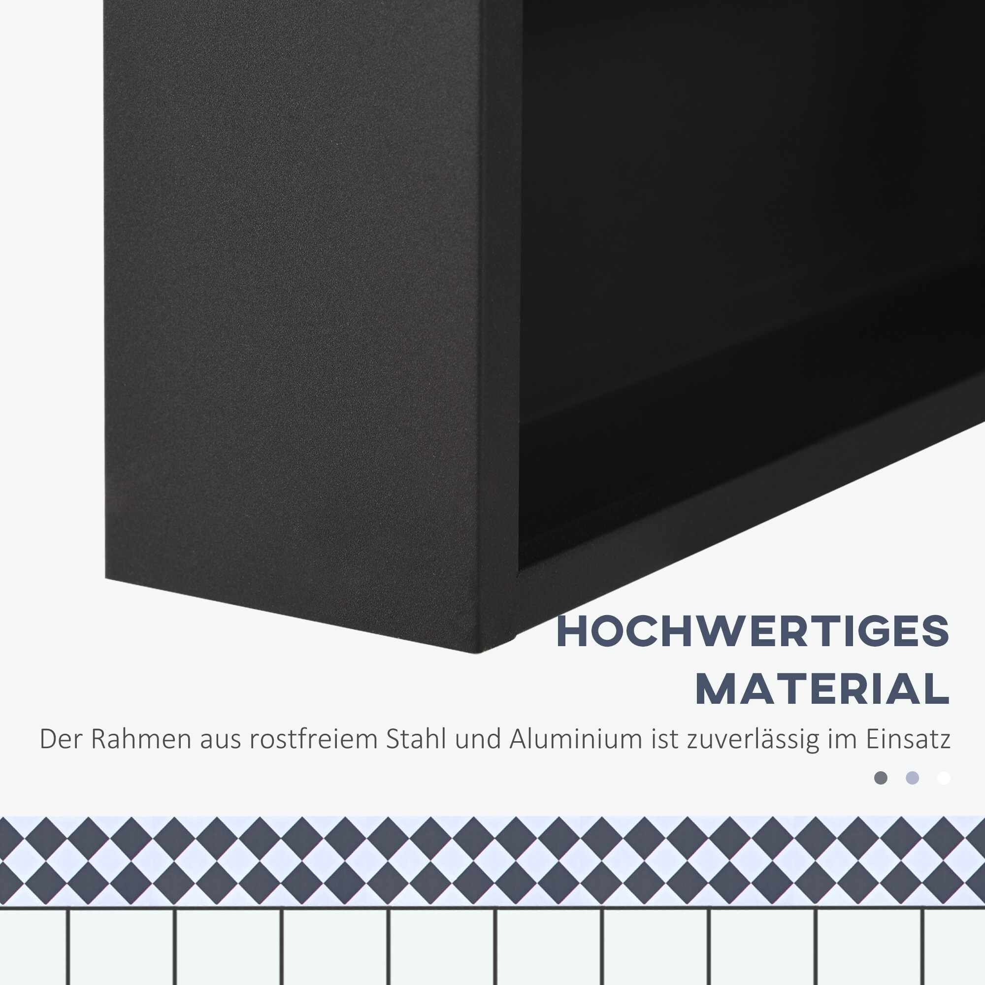 kleankin Spiegelschrank mit Spiegelglastür schwarz 40L x 15B x 60H cm