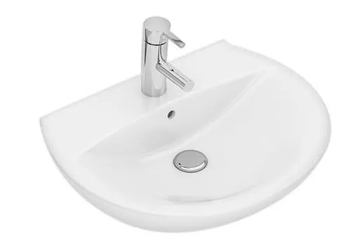 Ifö Spira vask buet 57cm 15122 - boltemontering, med hanehul og med overløb dybde 430