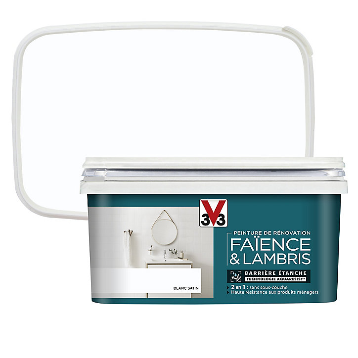 Peinture de rénovation faïence et lambris V33 blanc satin 2L