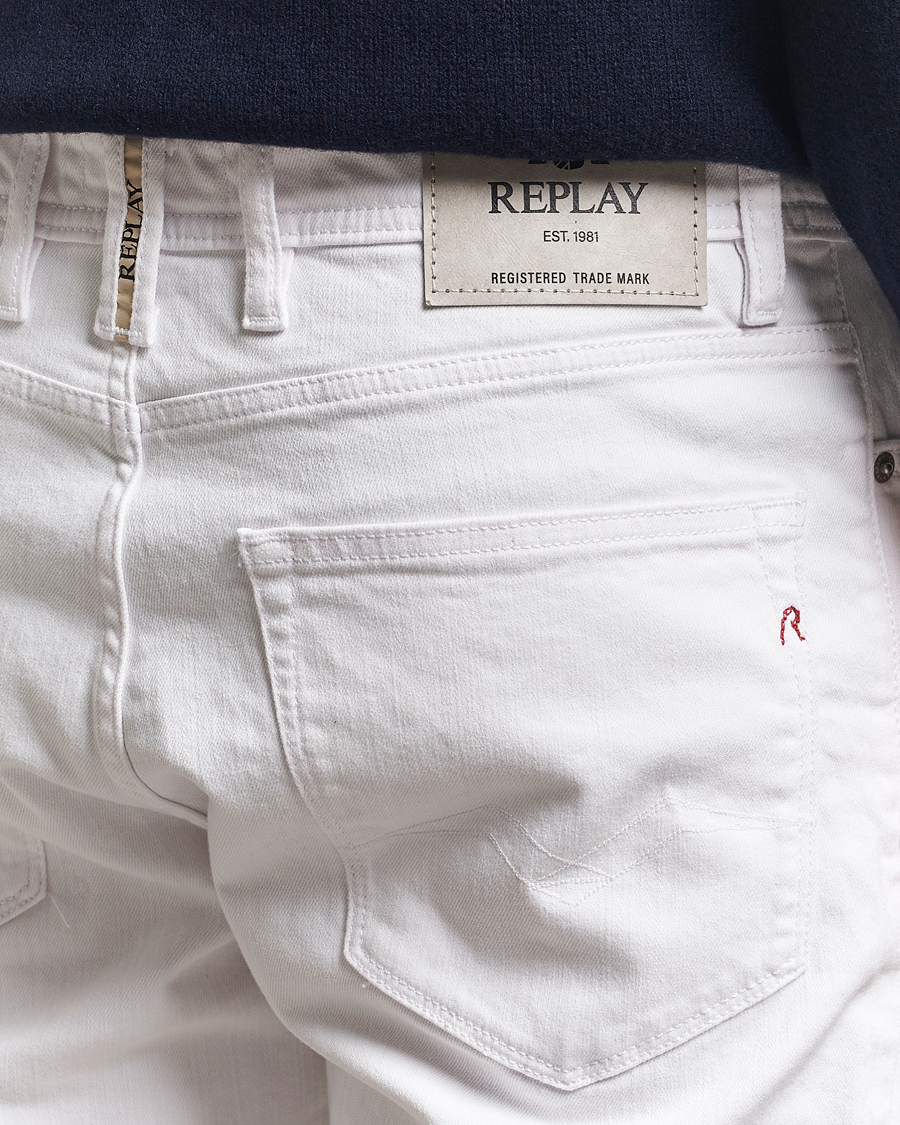 Replay RBJ981 Stretch Denim Shorts White