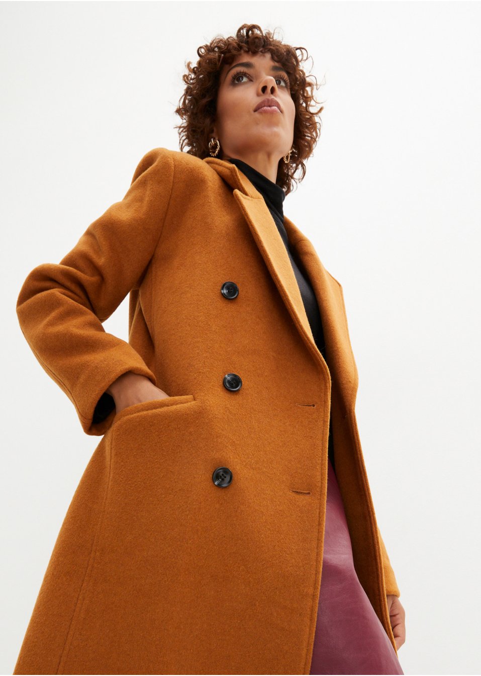 Manteau mélangé laine