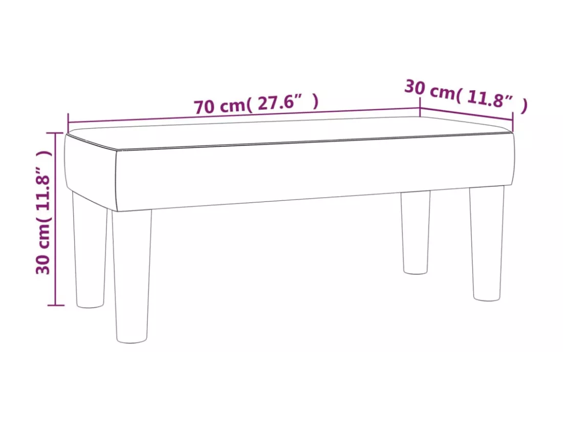 Banc Bleu foncé 70x30x30 cm Velours