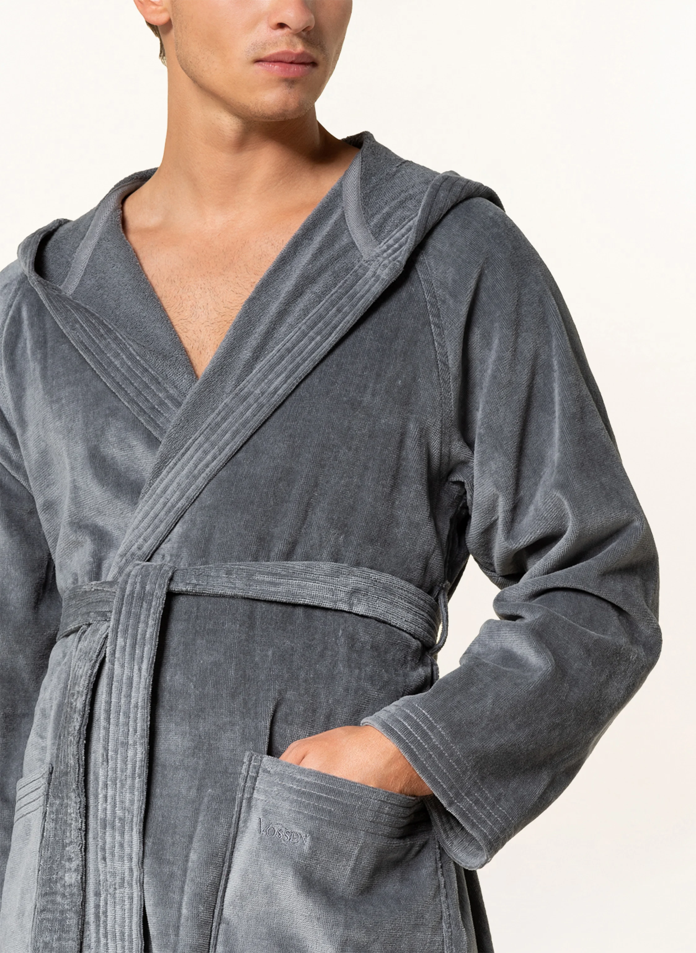 VOSSEN Unisex-Bademantel TEXAS mit Kapuze