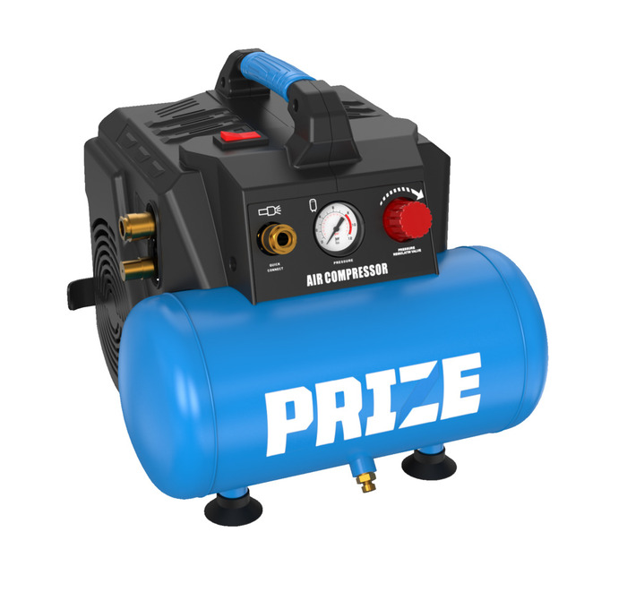 Kompressor støjsvag 0,75 Hk 6 liter - PRIZE