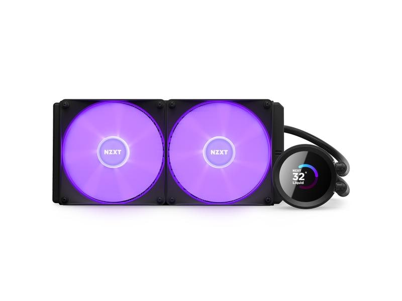 NZXT Wasserkühlung Kraken 280 RGB Schwarz Wasserkühler für Intel und AMD Prozessorsockel mit LCD-Anzeige und RGB-Lüftern