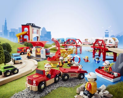 BRIO World 33815 Togsett med Brannmannstema