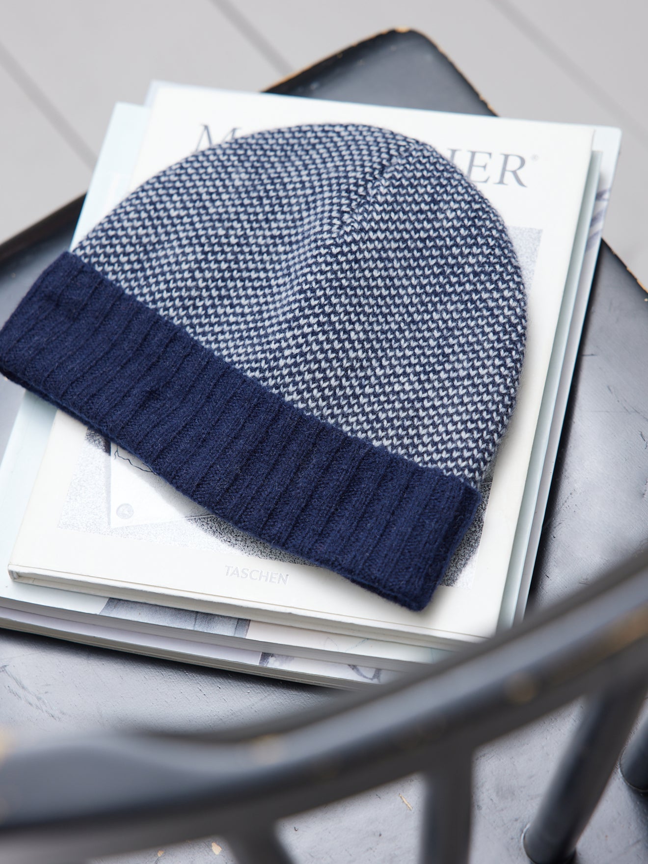 Bonnet en laine bicolore