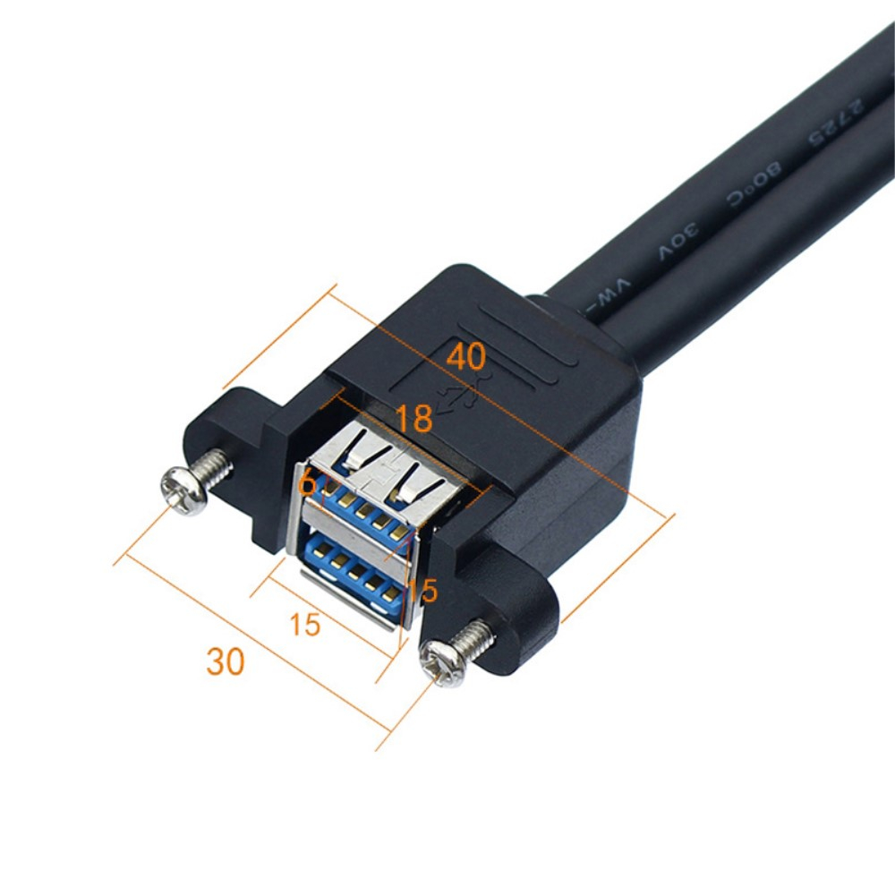 (50cm) 20-pol. Header auf Doppel USB A Adapterkabel mit Schraubhalterung für Motherboard (Winkeladapter)