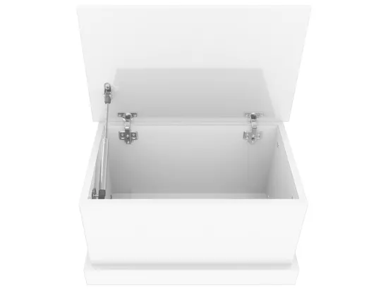 Boîte de rangement blanc brillant 50x30x28 cm bois d'ingénierie