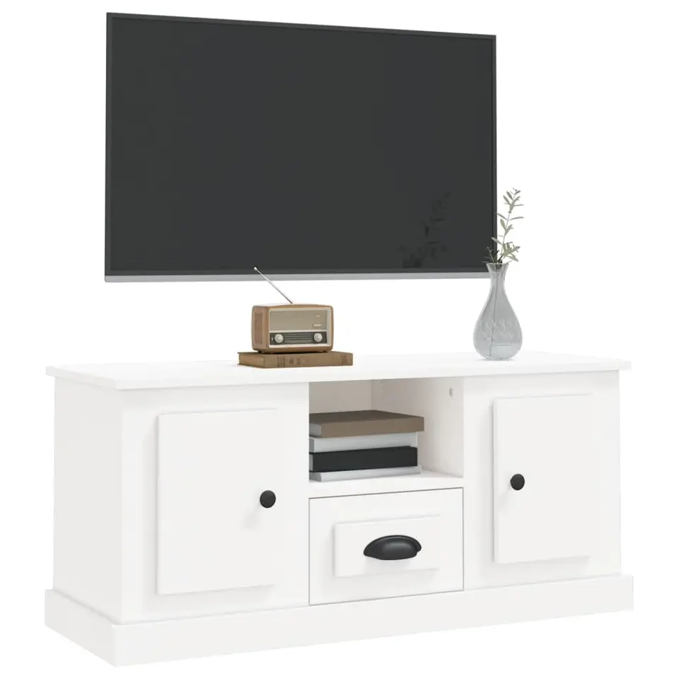 vidaXL - Tv-kast - Wit - Bewerkt hout