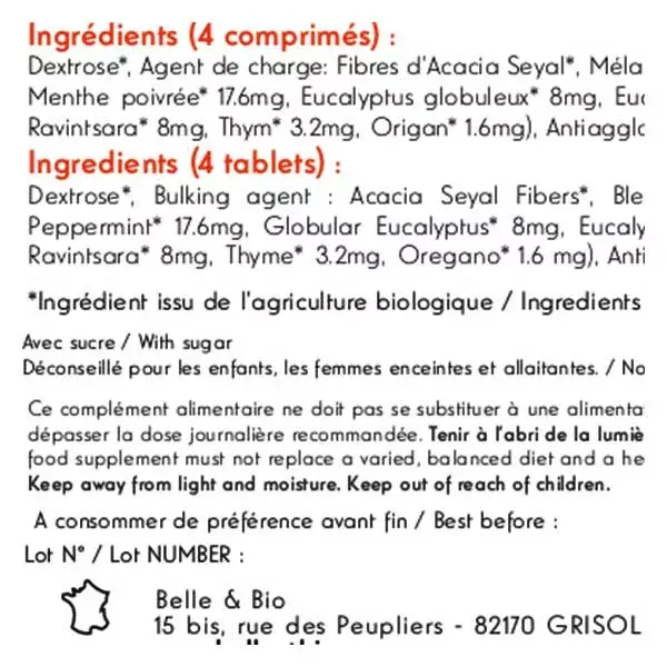 Pastilhas Belle & Bio Respiration Bio 100