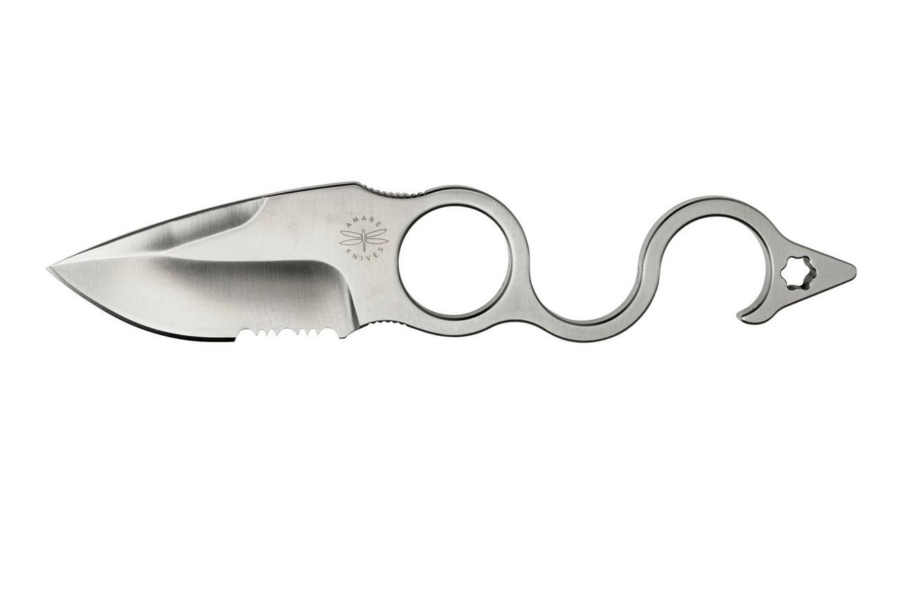 Amare Knives 6F Serration Sixth-Finger 202105 droppoint, vaststaand mes