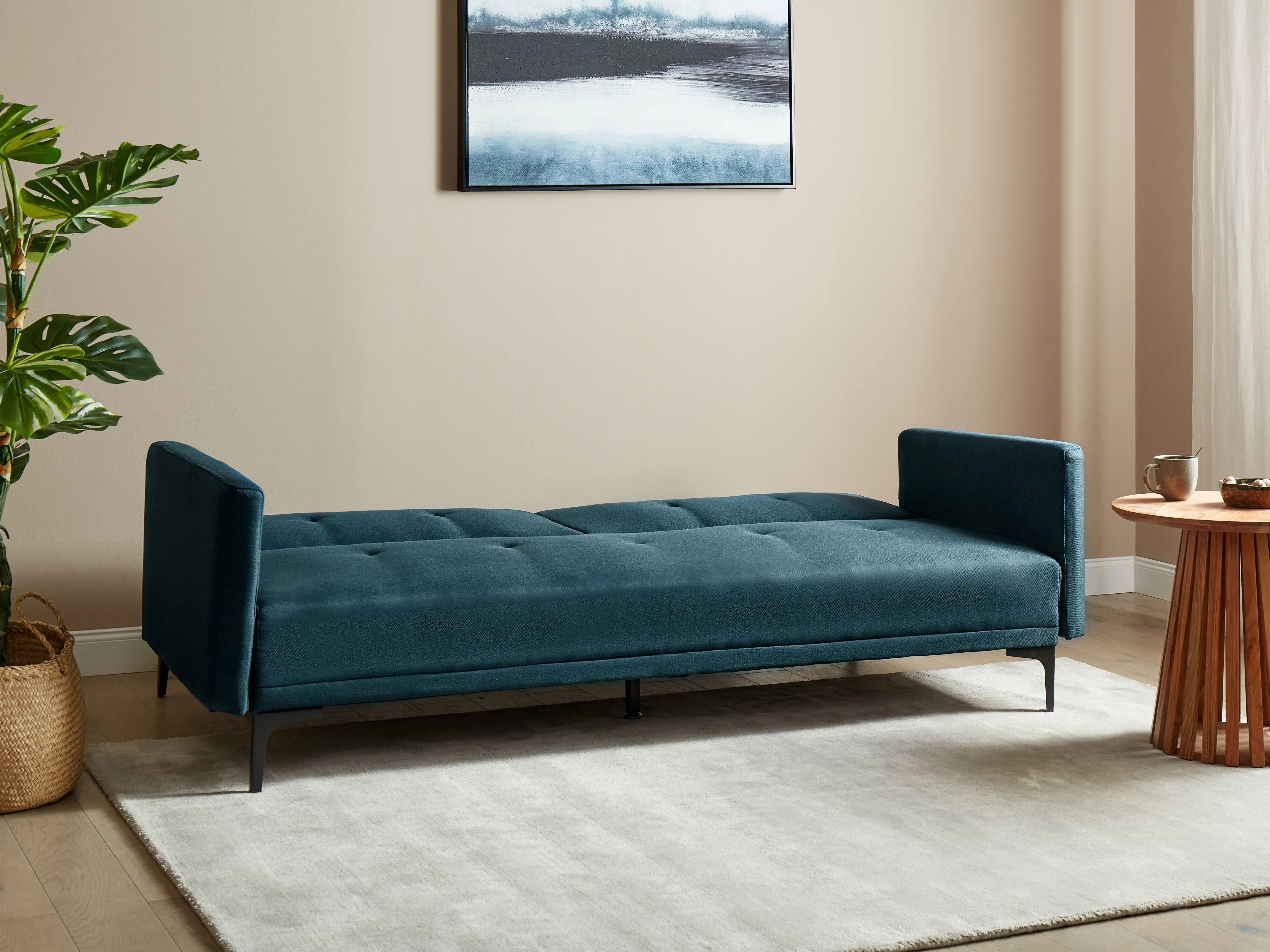 Slaapbank 3-zits LUCAN Stof Blauw