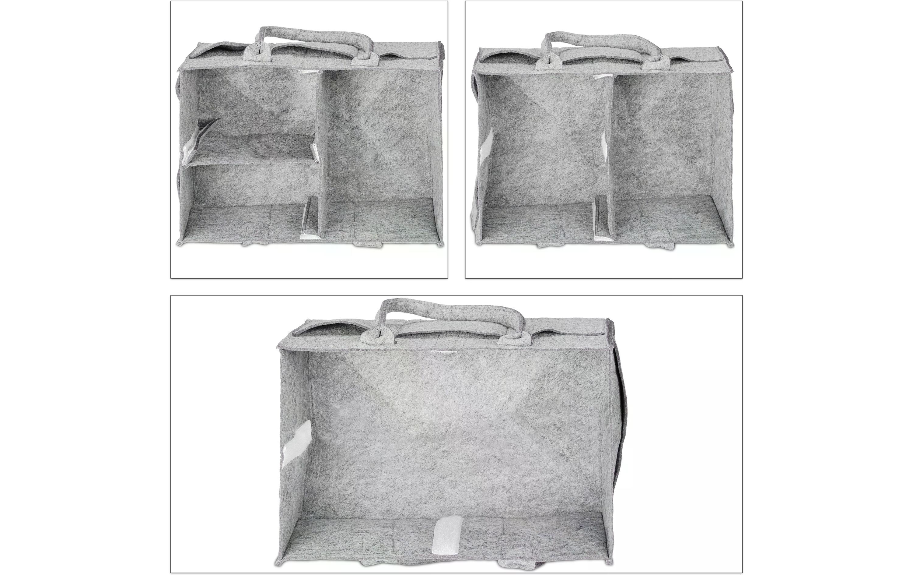 Pflegekörbchen Windel Caddy Filz GrauMultifunktionaler Organizer für Kindersachen
