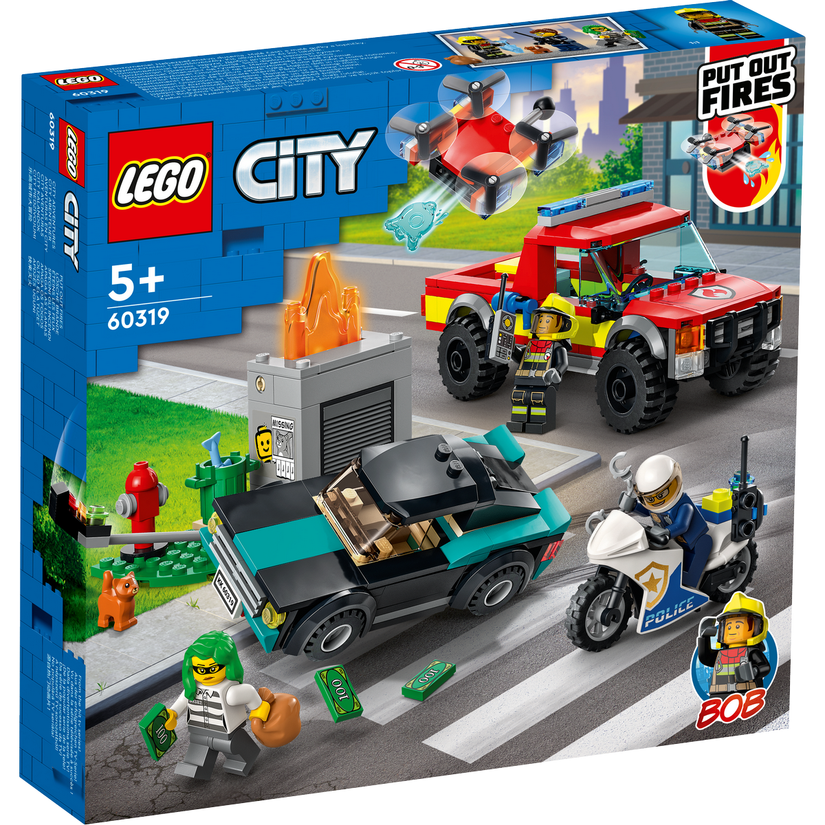 Le sauvetage des pompiers et la course-poursuite de la police LEGO City 60319