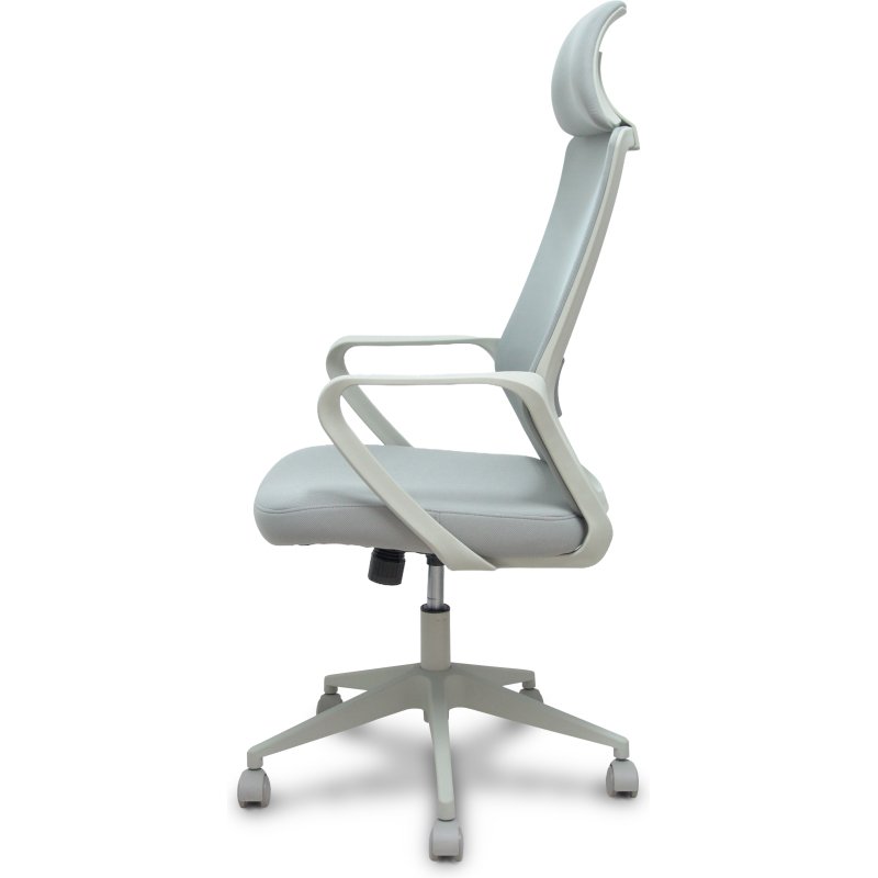 Chaise de bureau Pro534 avec dossier en résille, assise en tissu, base pyramidale, roulettes en nylon