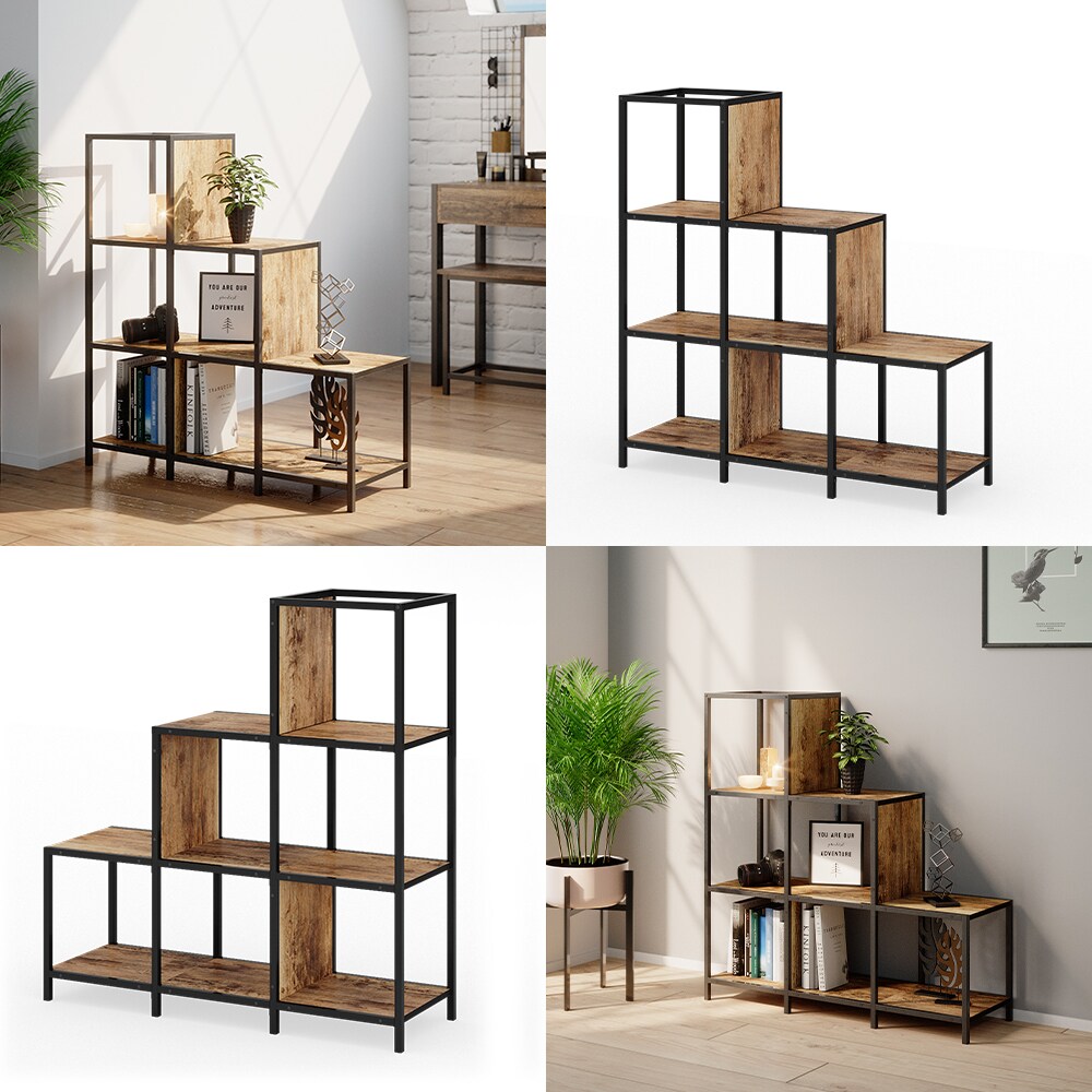 Vicco Treppenregal Raumteiler Stufenregal Fyrk 6 Fächer Bücherregal Aktenregal