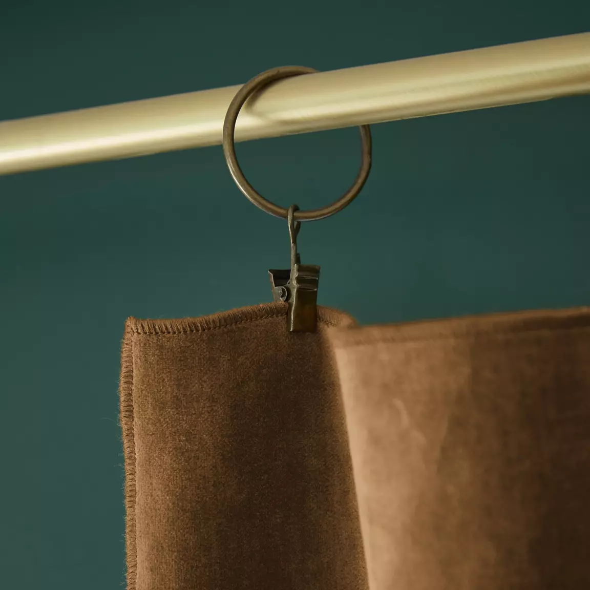 Rideau velours de coton ajustable (140 x max 270 cm) César Camel
