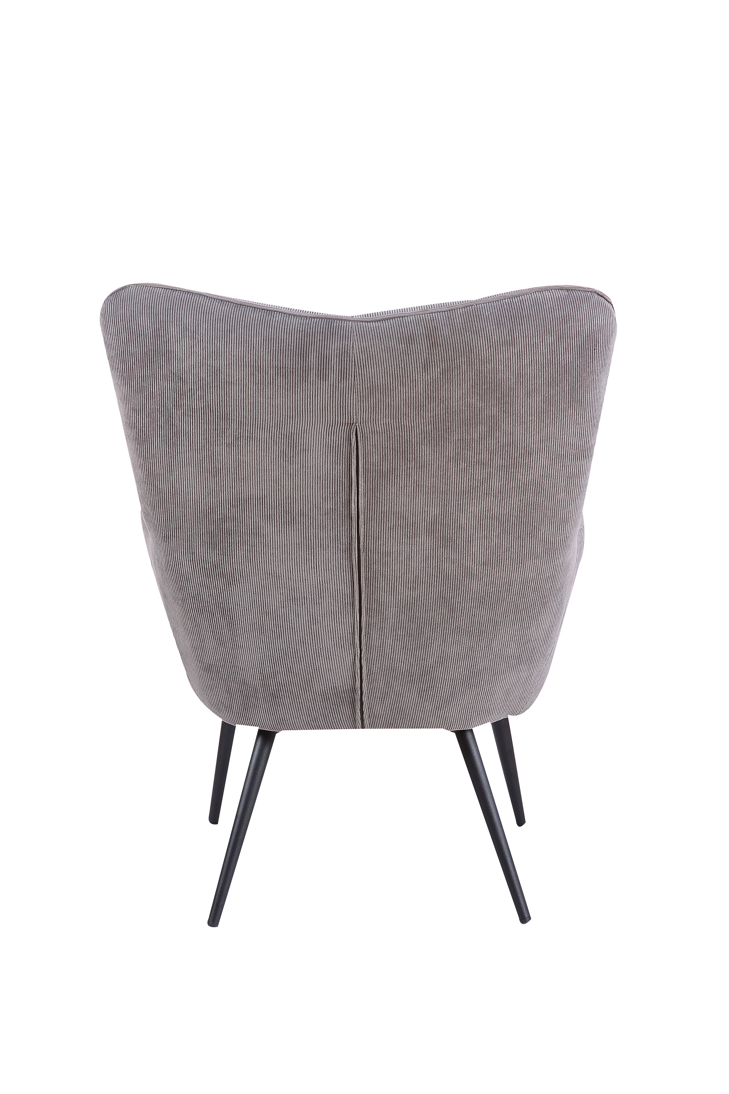 byLIVING Sessel UTA, Cordbezug grau, Gestell Metall schwarz