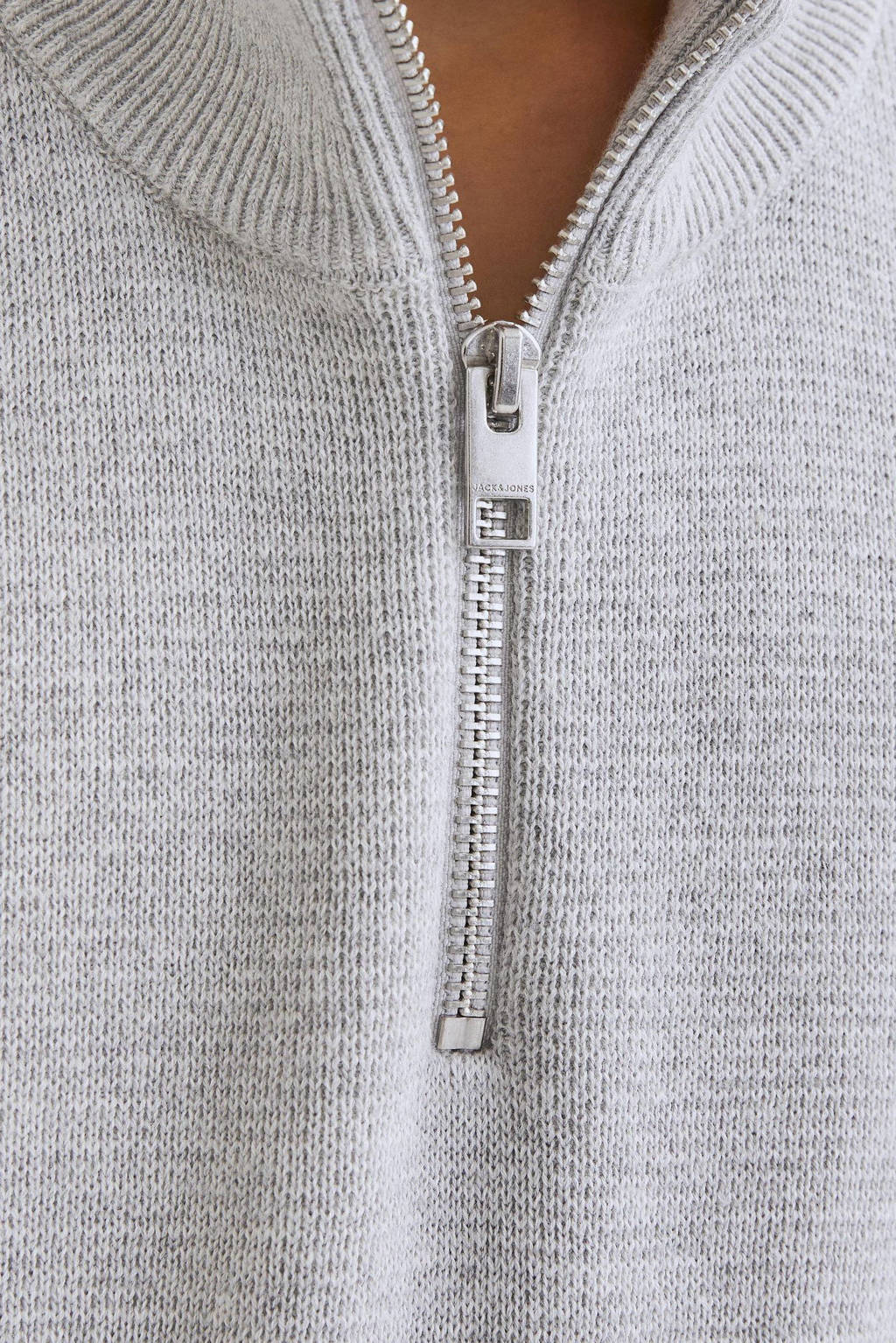 JACK & JONES gebreide trui grijs melange