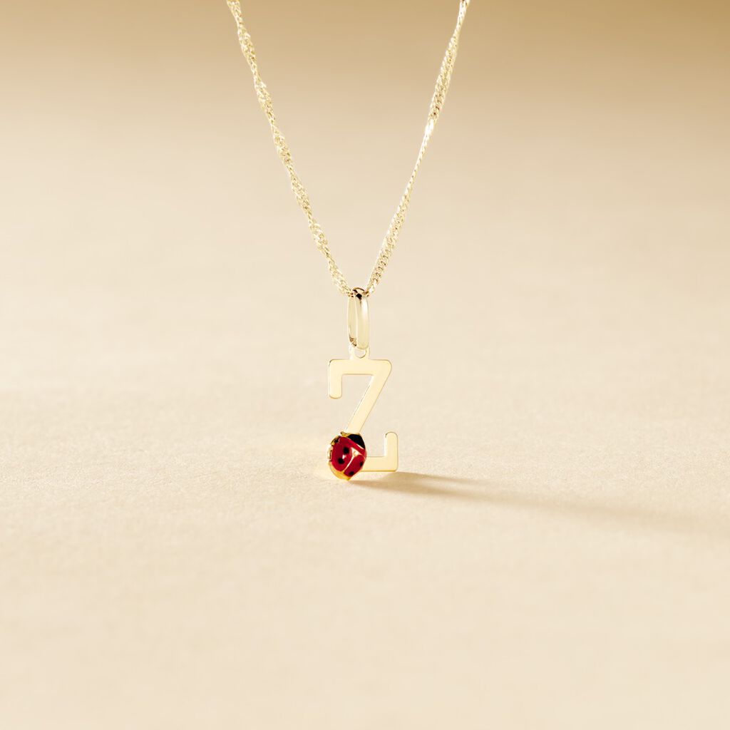 Pendentif Helidie Coccinelle Lettre Or Jaune