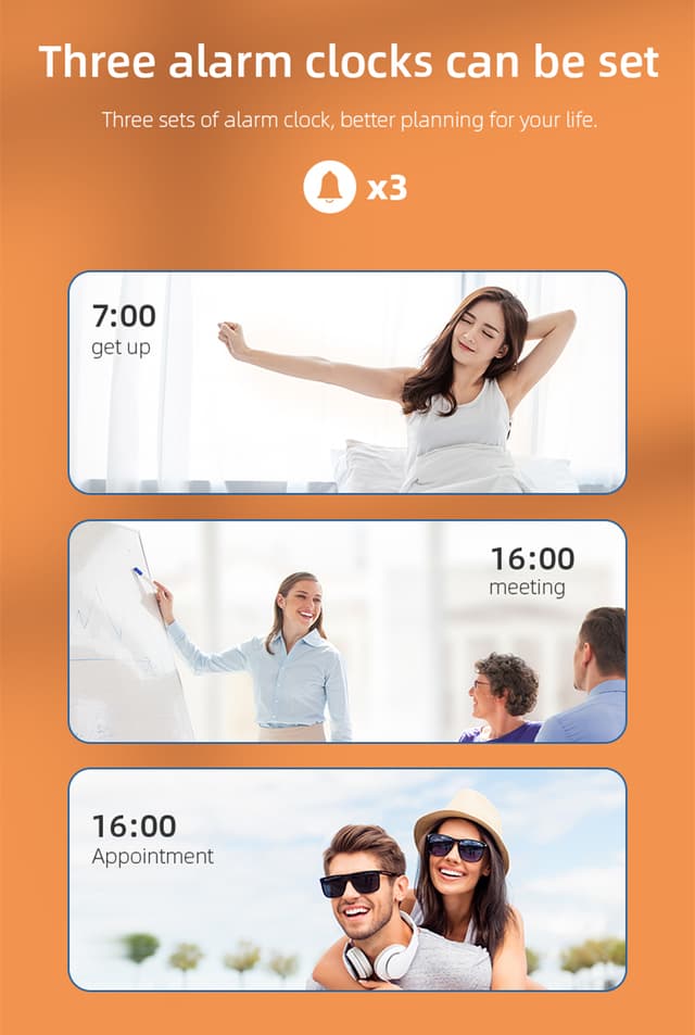 Digitalt LED vækkeur med trådløs oplader/termometer Sølv