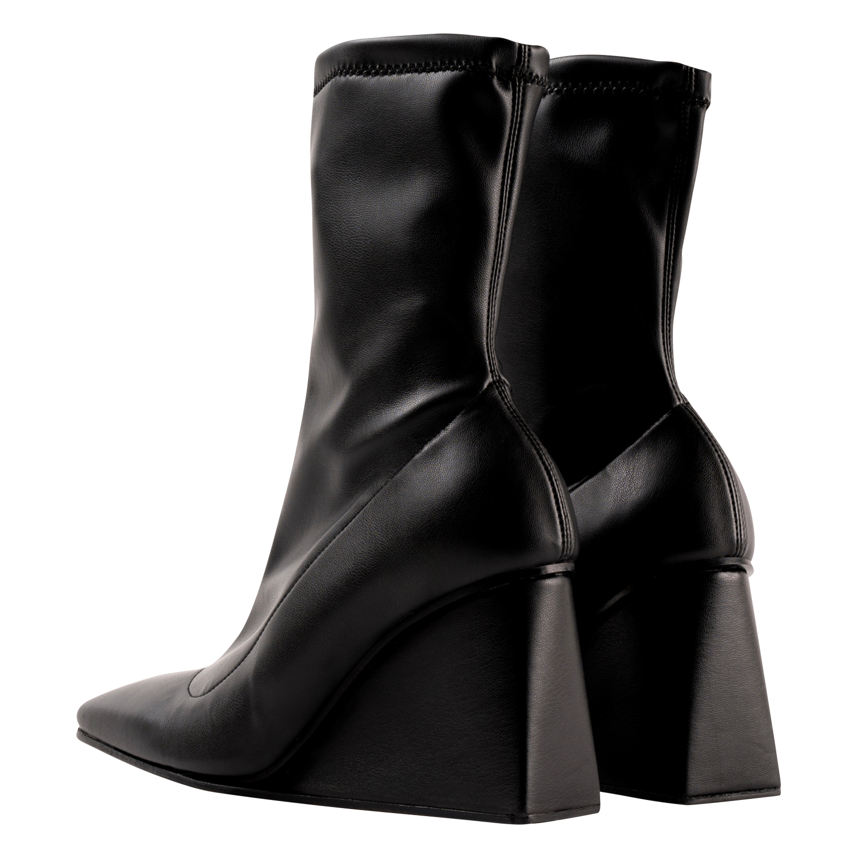 HANNA - Bottes compensées effet cuir| Noir