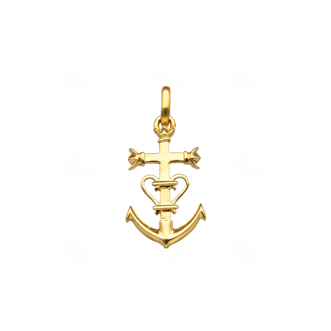 Anhänger 750/18 K Gelbgold Glaube Liebe Hoffnung 11x17mm