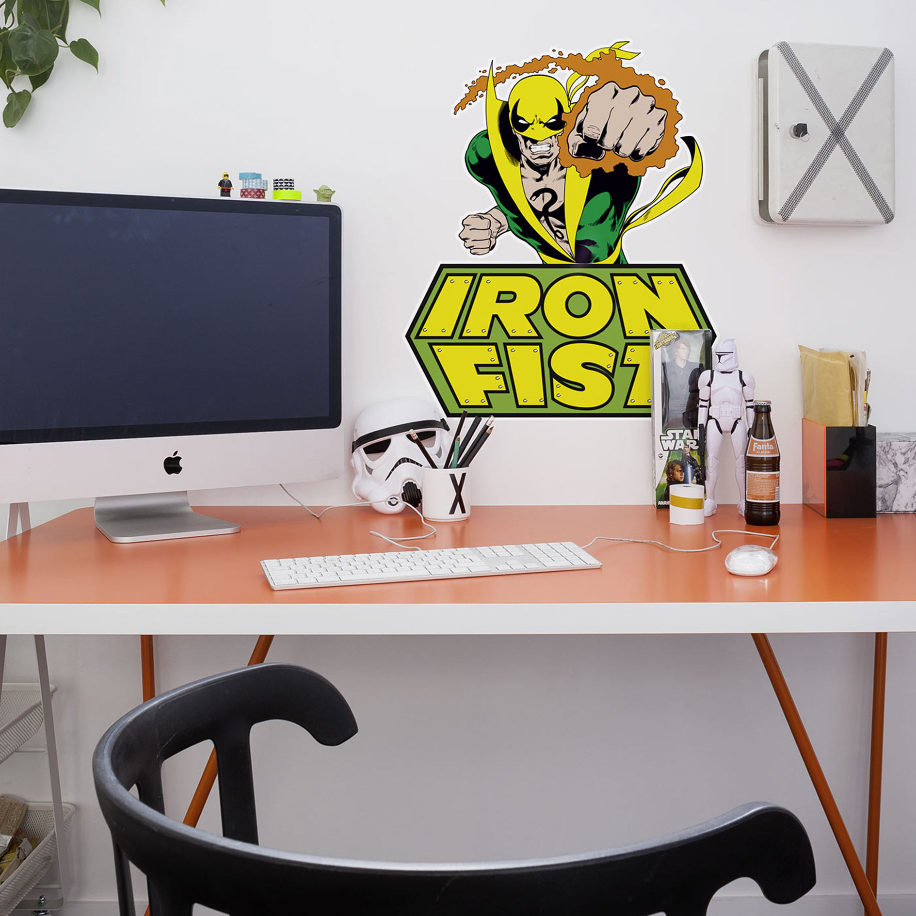 Wandtattoo IRON FIST COMIC - grün-gelb - 50x70 cm