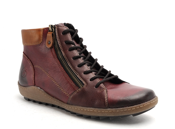 Remonte boots bottine plates femme r1459 bordeaux