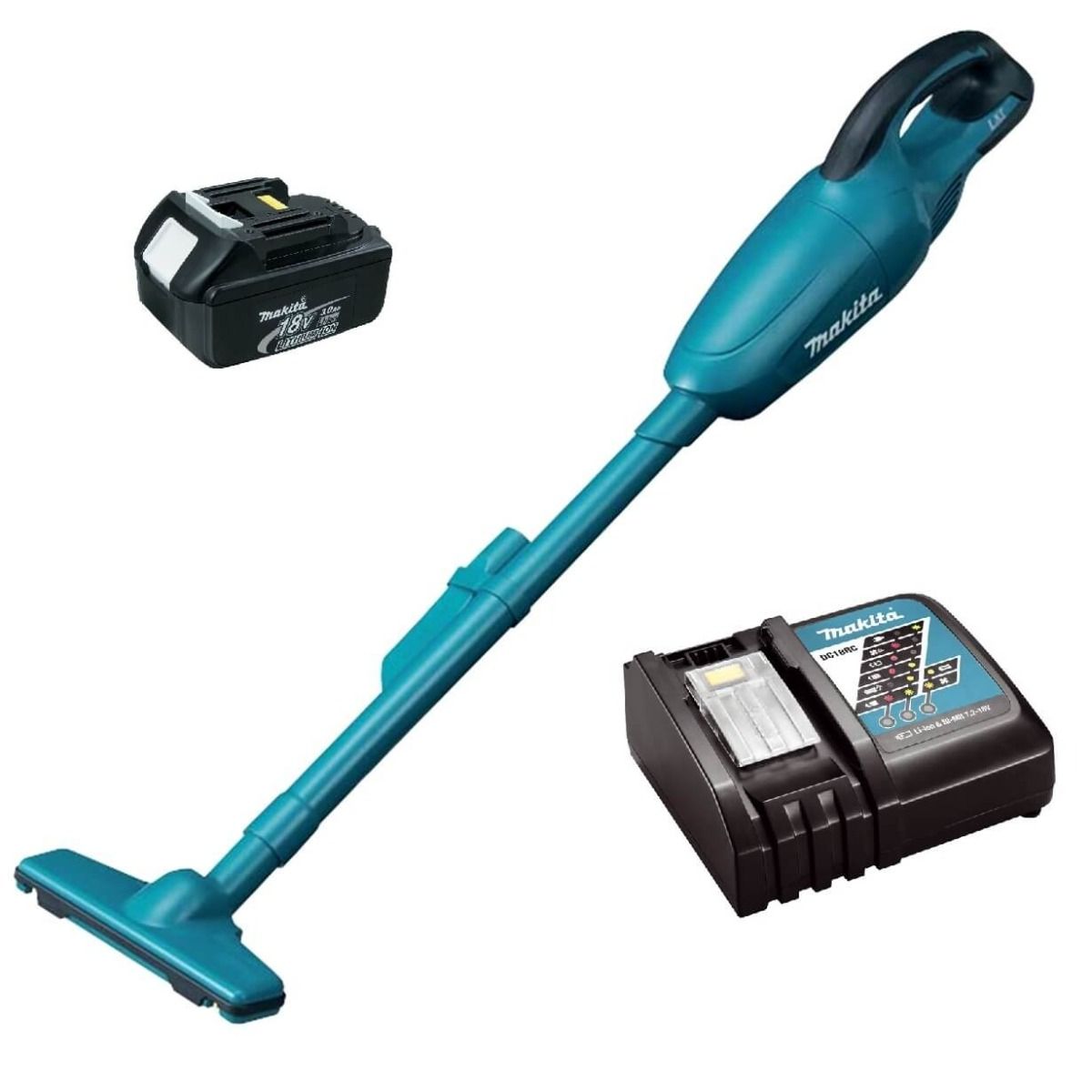 Makita DCL180Z 18V Stofzuigerset met  (1x 3.0 Ah) accu en snellader