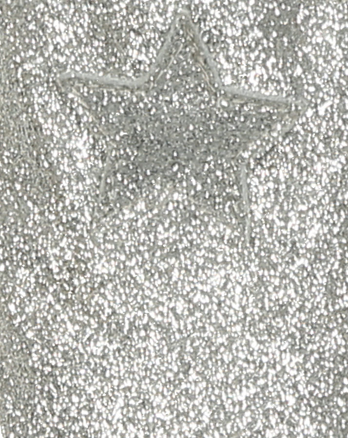 Krabbelschuhe STAR mit Glitzer in silber