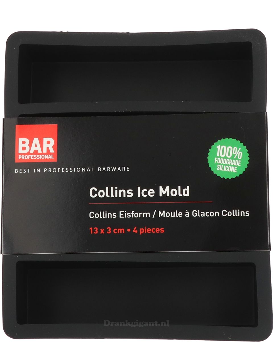 Collins Ice Mold 13x3cm 4 pieces Zwart