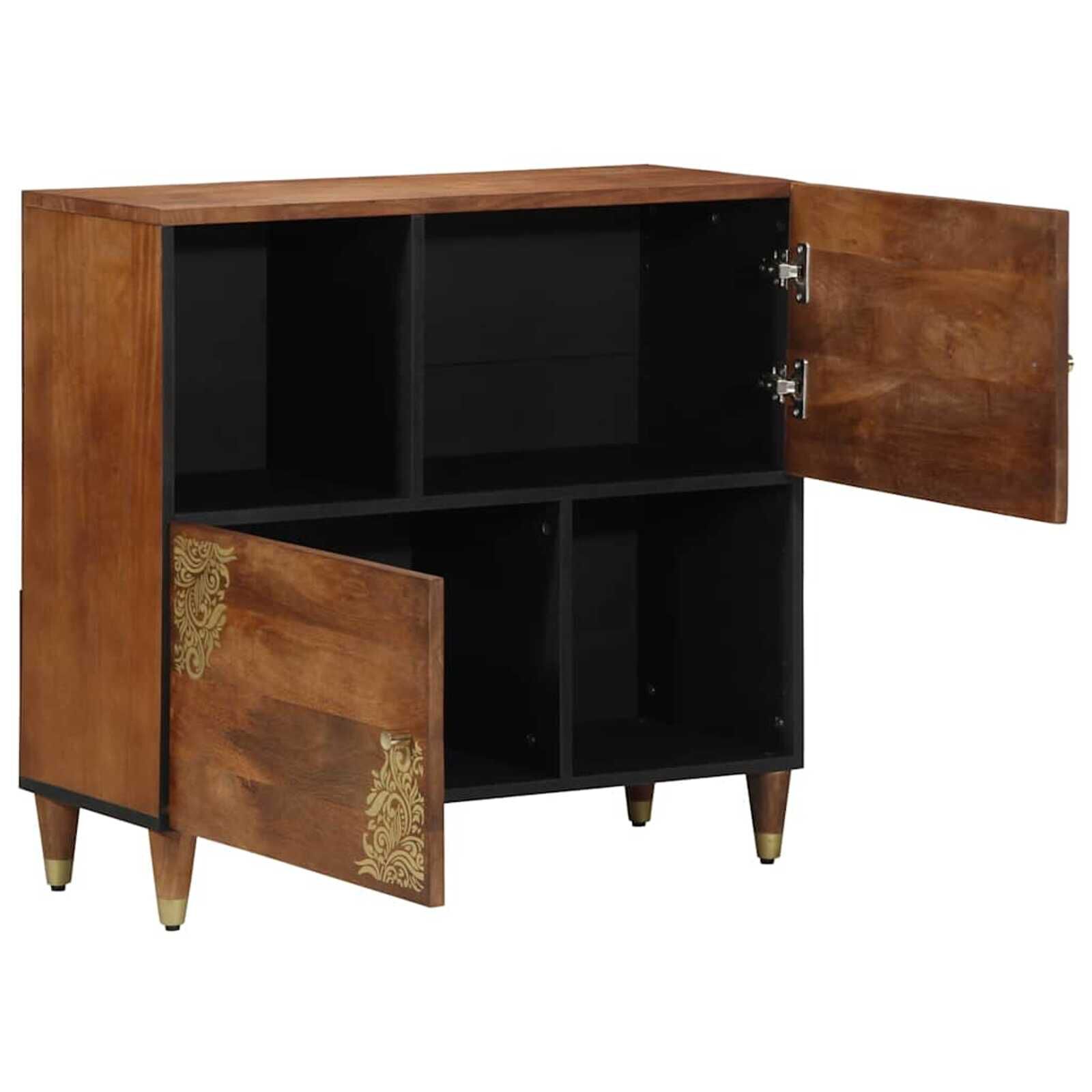 vidaXL Dressoir met plank bruin 80 x 33,5 x 75 cm massief mangohout