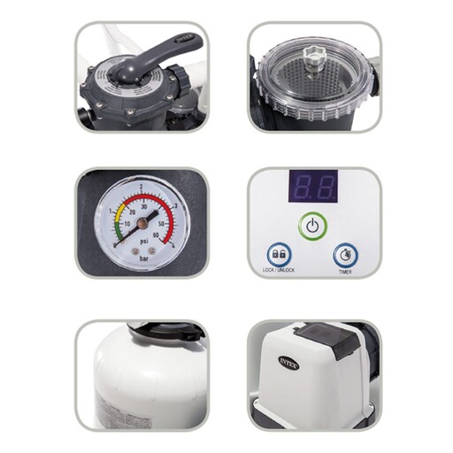 Depuradora De Arena Intex Kristal Clear 7.900 Litros/hora 0,30hp