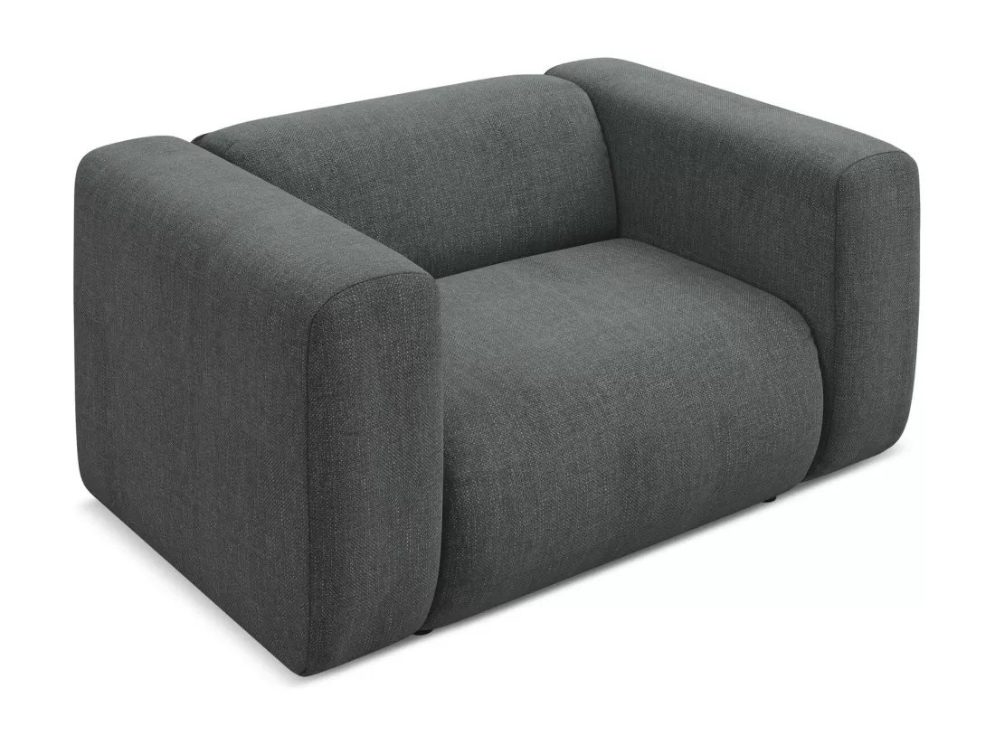Fauteuil en tissu chenille - graphite - EKAHI