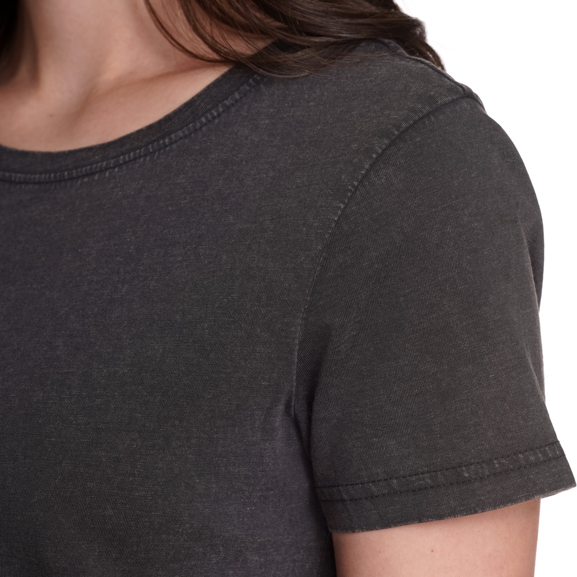 Gina Damen T-Shirt mit Blumen-Print dunkelgrau