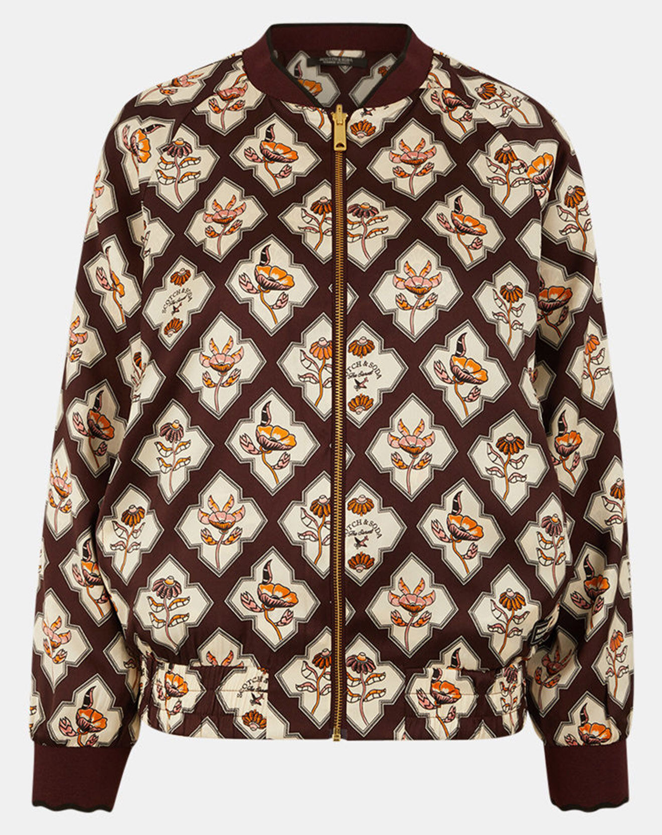 Scotch & Soda Bombers réversible Encart à Fleurs marron