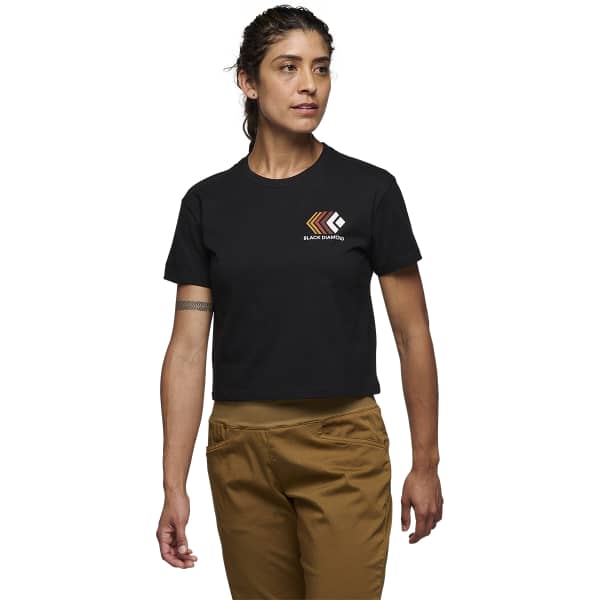 T-shirt escalade BLACK DIAMOND W FADED CROP SS TEE BLACK